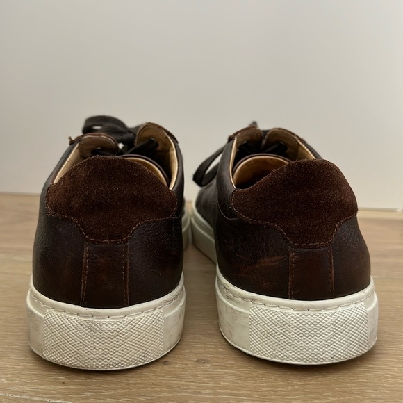 Suitsupply Brown Calf Leather White Sole Fashion Sneakers Lace Up Casual Mens 44 - Picture 6 of 9